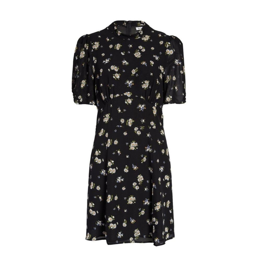 Reformation Maylin Floral Print Mini Dress Black size 2